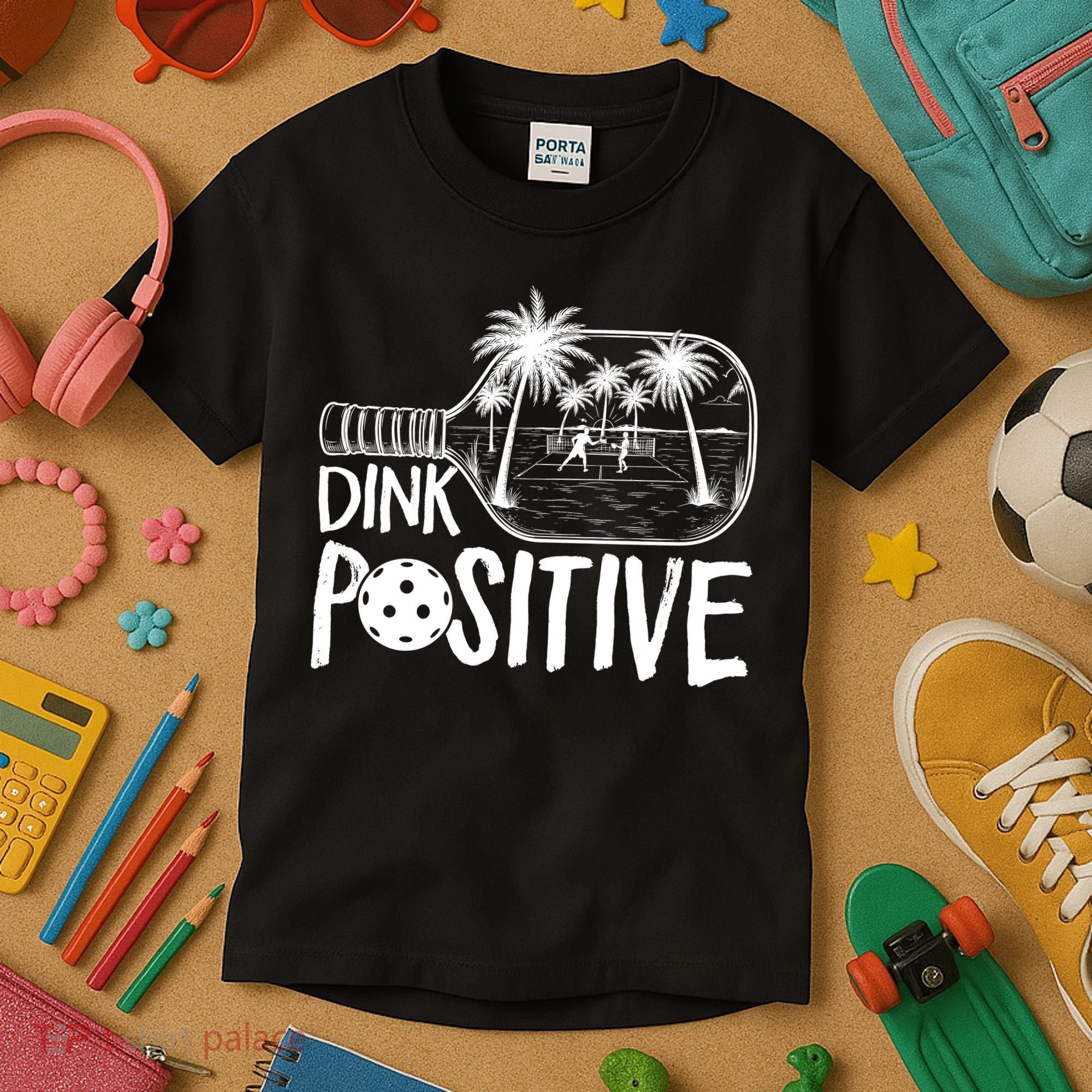 Dink Positive Tropical Pickleball Kids T-Shirt