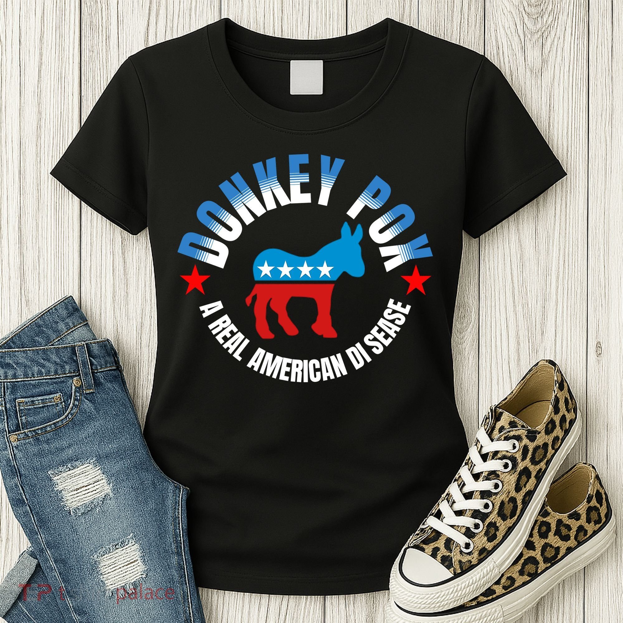 Donkey Pox The Disease Destroying America A Real American Disease Women's T-Shirt