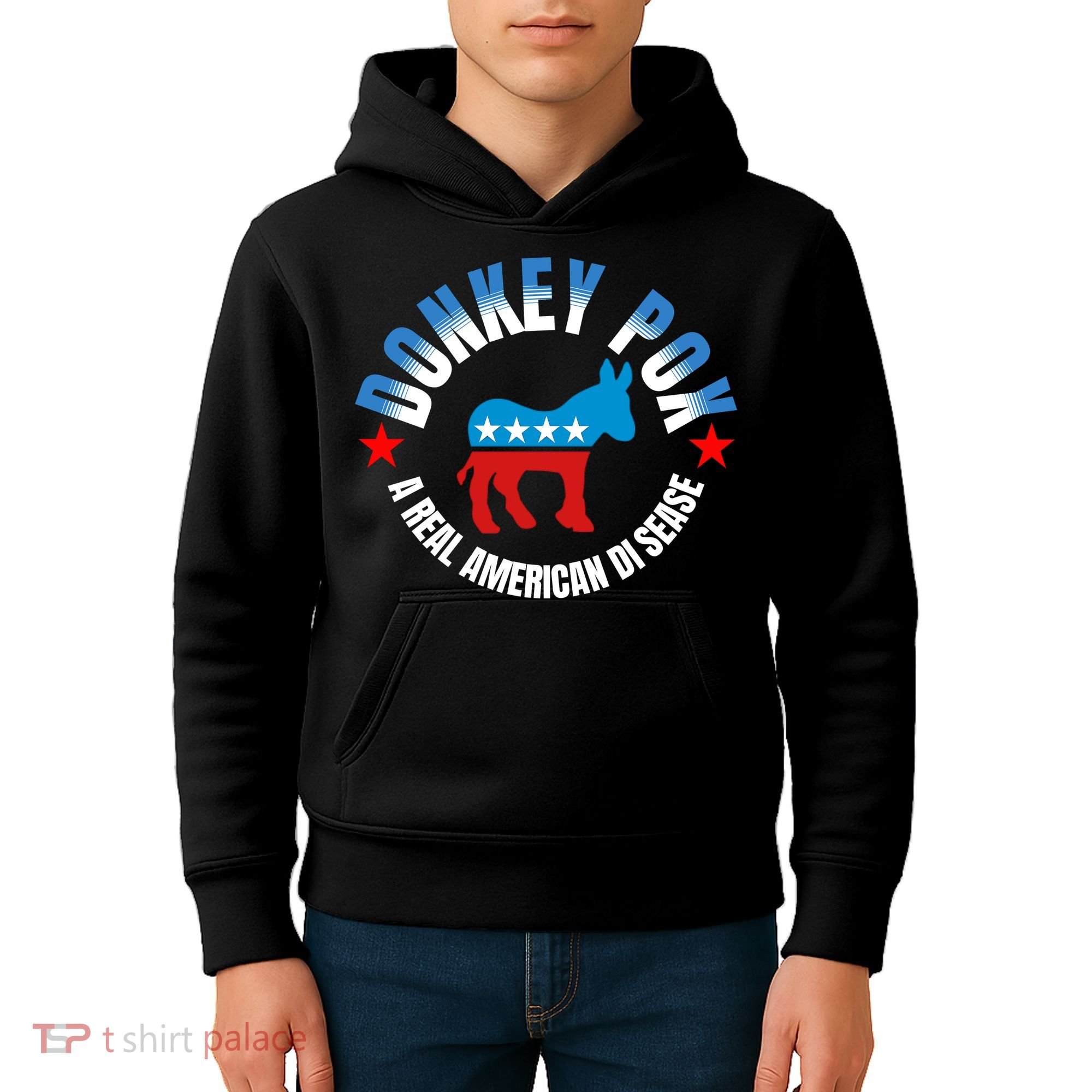Donkey Pox The Disease Destroying America A Real American Disease Kids Hoodie