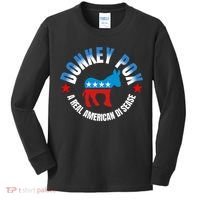 Donkey Pox The Disease Destroying America A Real American Disease Kids Long Sleeve Shirt thumb 0