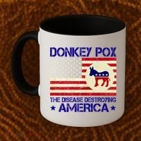 Donkey Pox The Disease Destroying America Funny Anti Biden Coffee Mug thumb 2