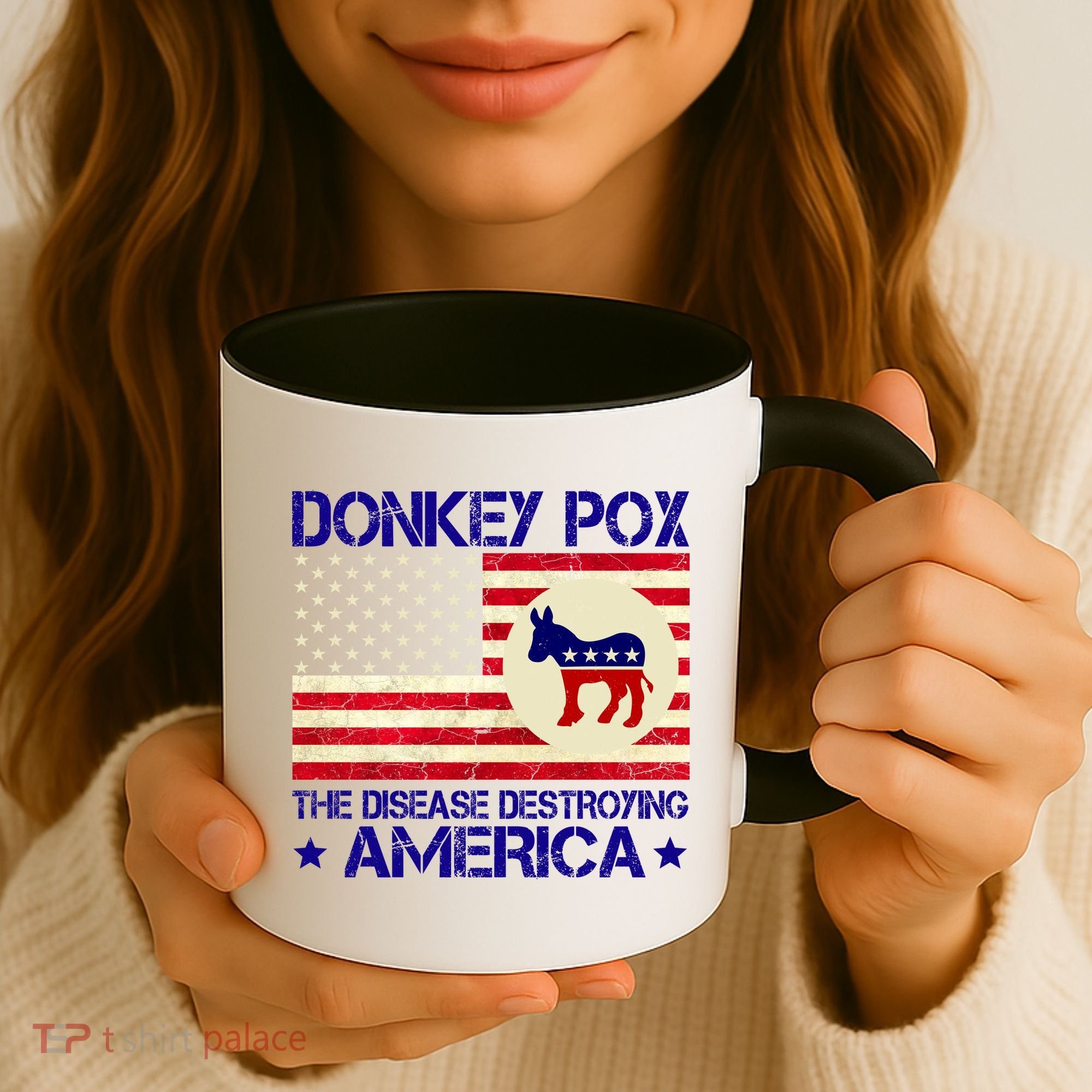 Donkey Pox The Disease Destroying America Funny Anti Biden Coffee Mug