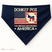 Donkey Pox The Disease Destroying America Funny Anti Biden USA-Made Doggie Bandana thumb 0