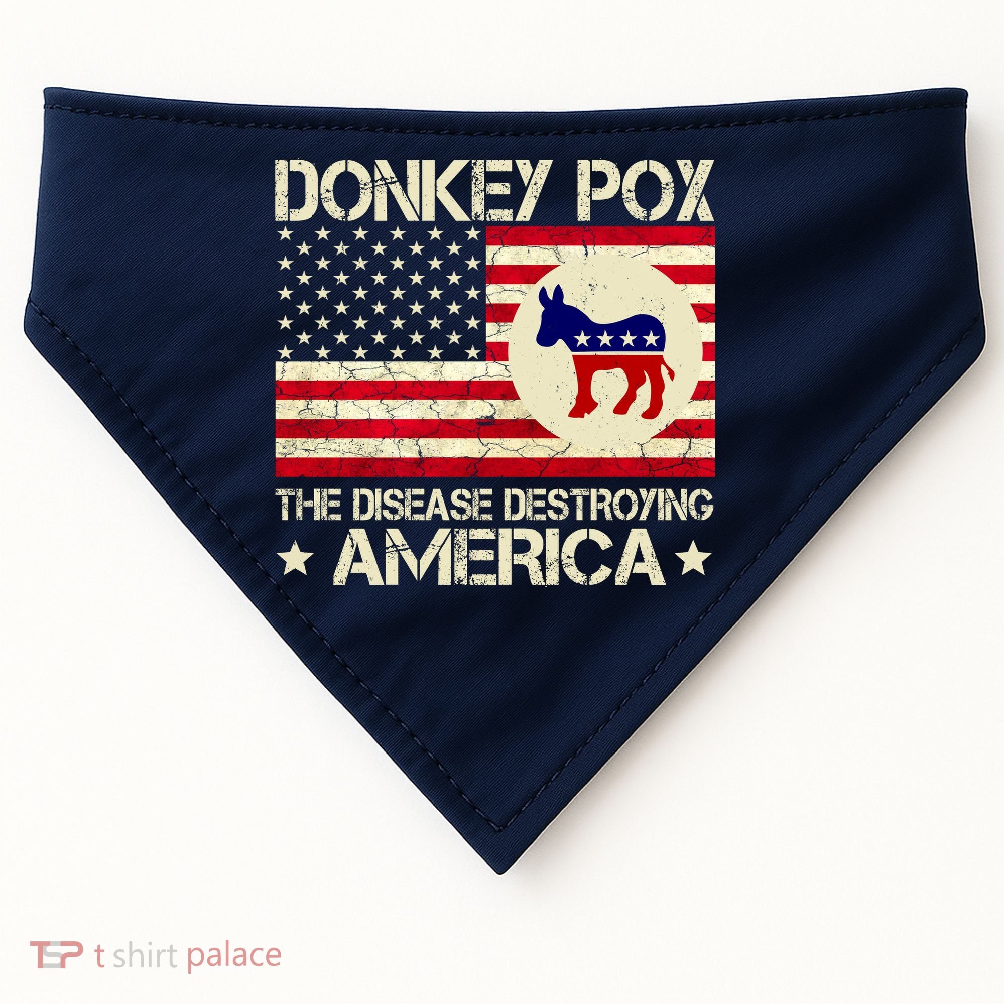 Donkey Pox The Disease Destroying America Funny Anti Biden USA-Made Doggie Bandana