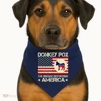 Donkey Pox The Disease Destroying America Funny Anti Biden USA-Made Doggie Bandana thumb 1