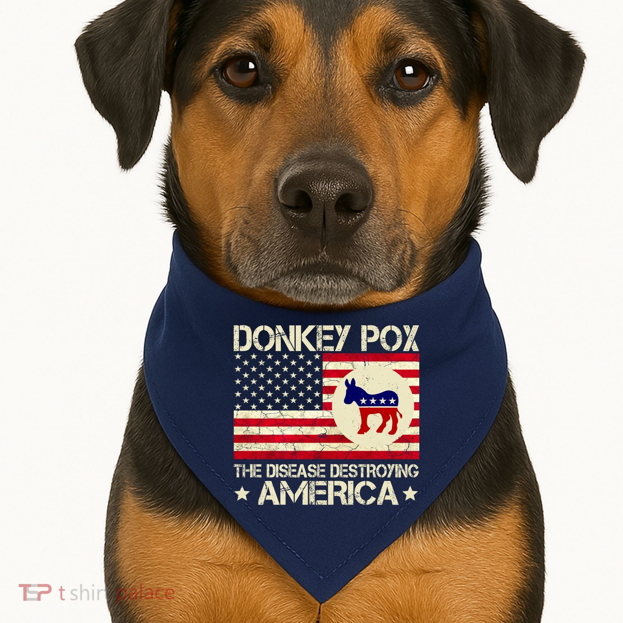 Donkey Pox The Disease Destroying America Funny Anti Biden USA-Made Doggie Bandana