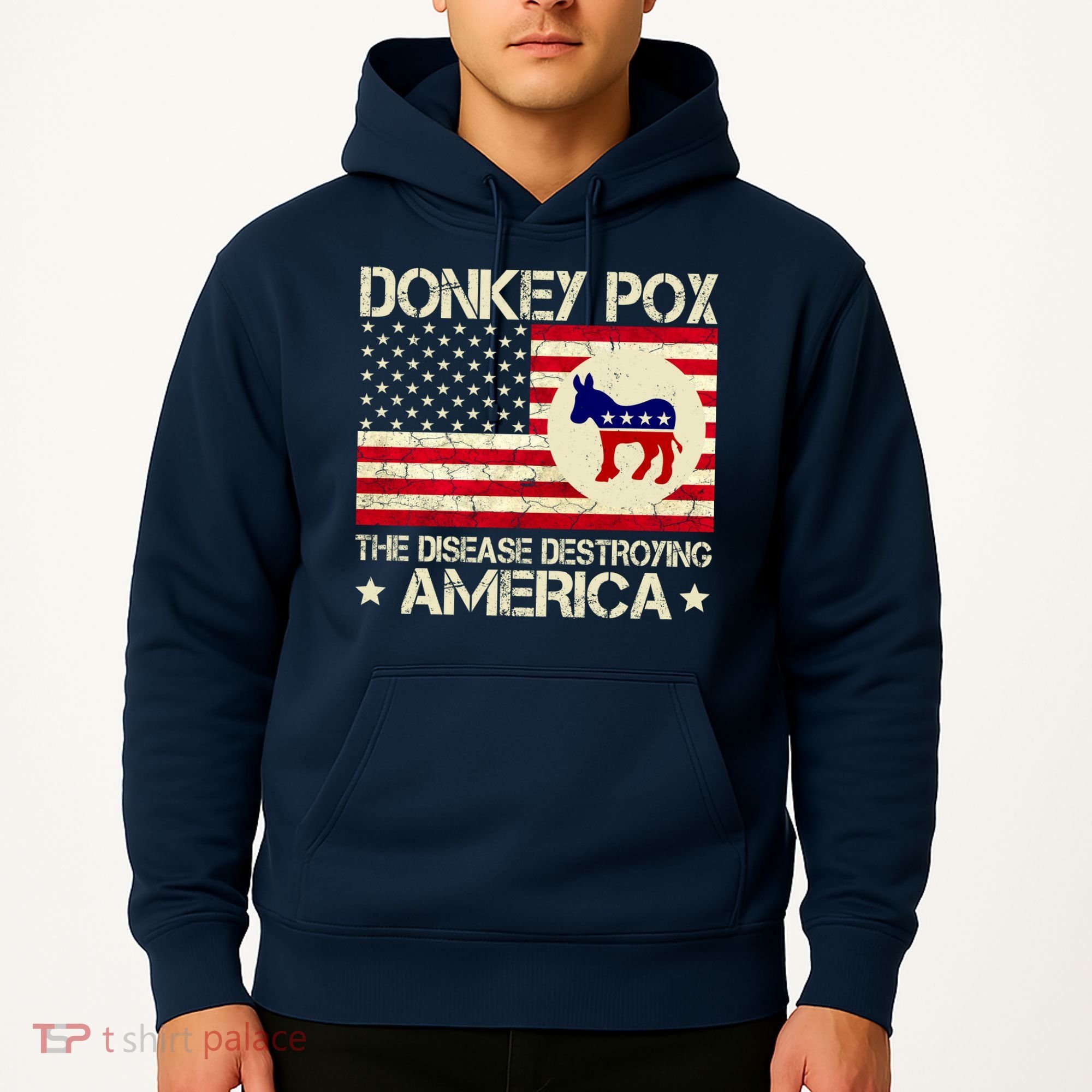 Donkey Pox The Disease Destroying America Funny Anti Biden Hoodie