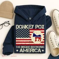 Donkey Pox The Disease Destroying America Funny Anti Biden Hoodie thumb 4