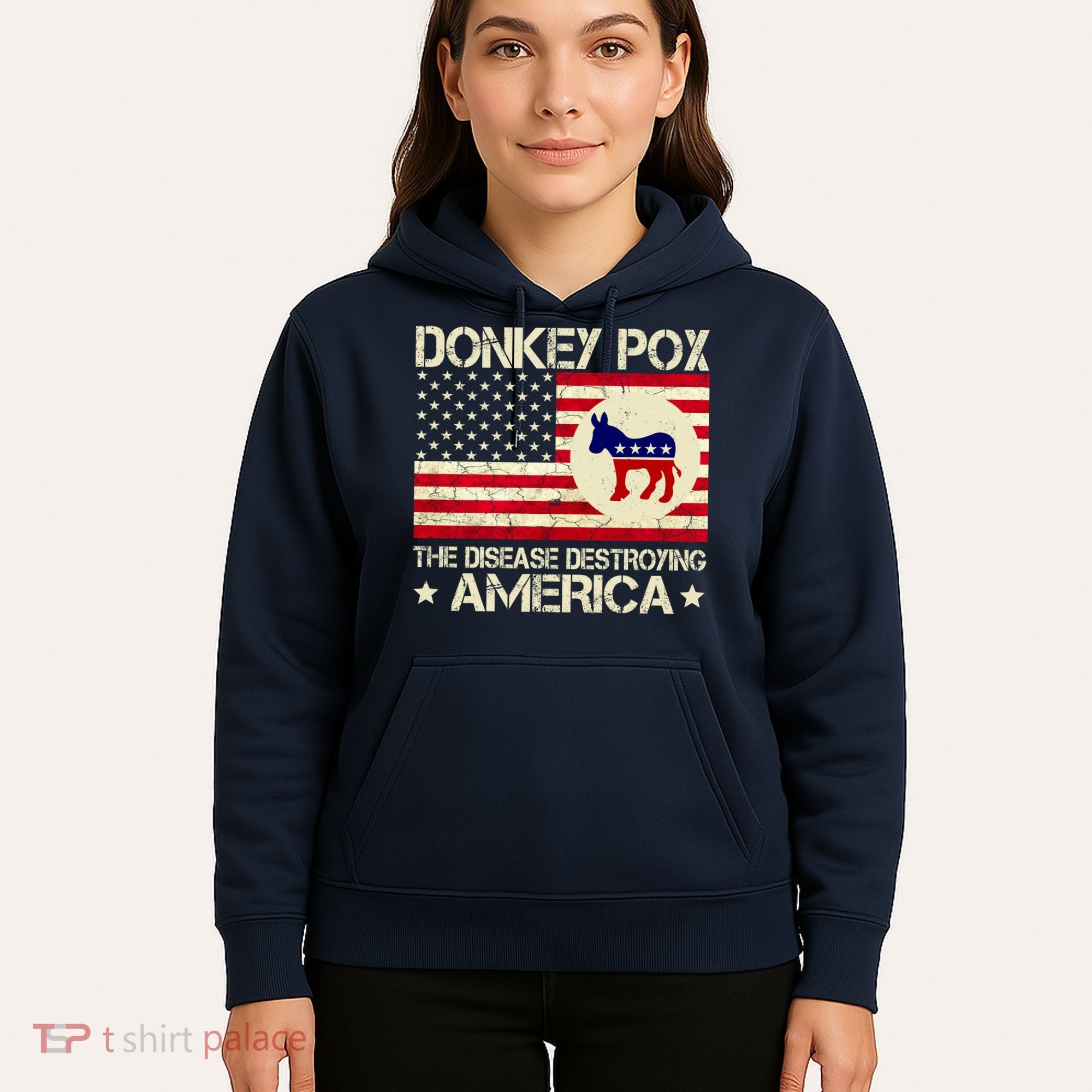 Donkey Pox The Disease Destroying America Funny Anti Biden Hoodie