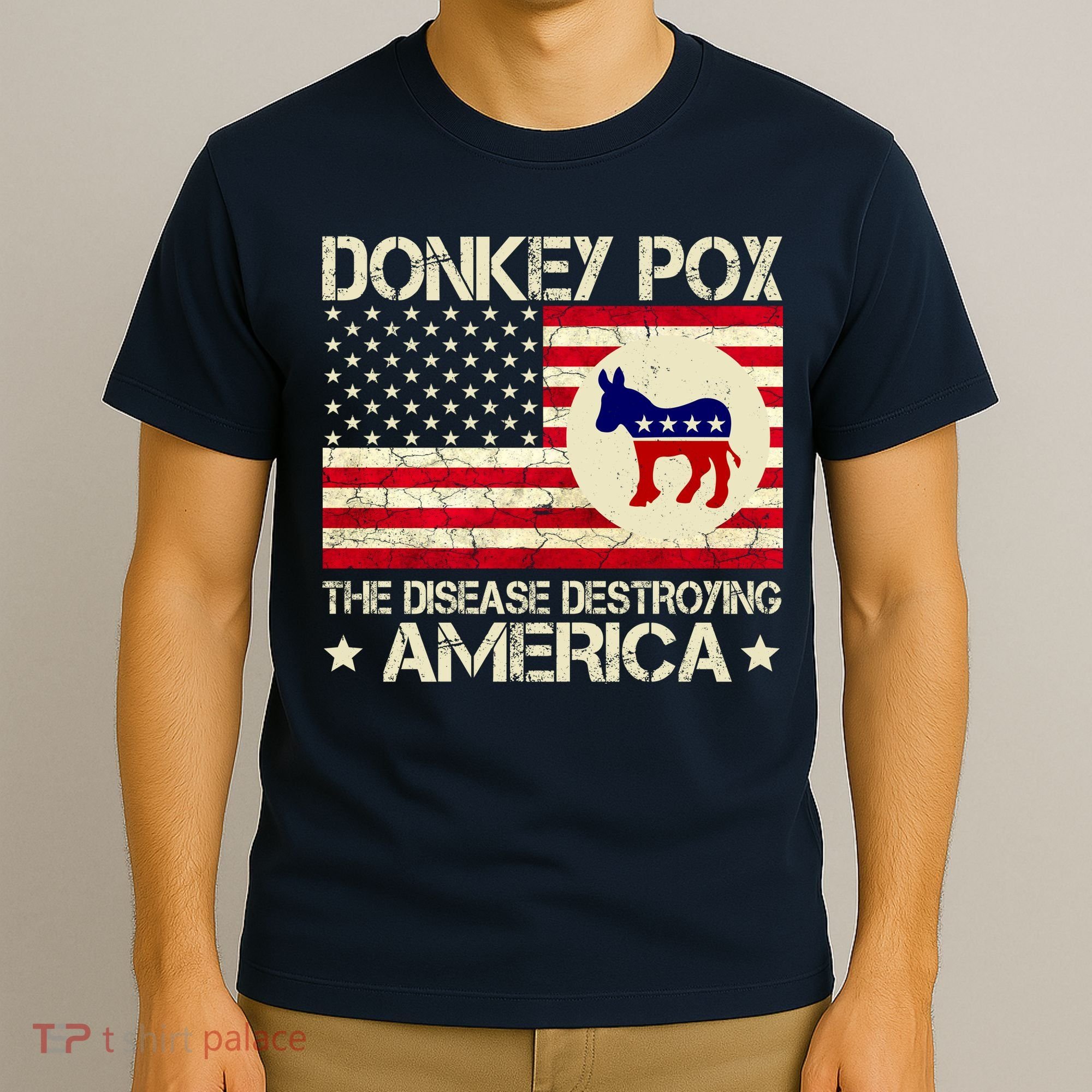 Donkey Pox The Disease Destroying America Funny Anti Biden T-Shirt