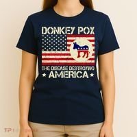 Donkey Pox The Disease Destroying America Funny Anti Biden T-Shirt thumb 4