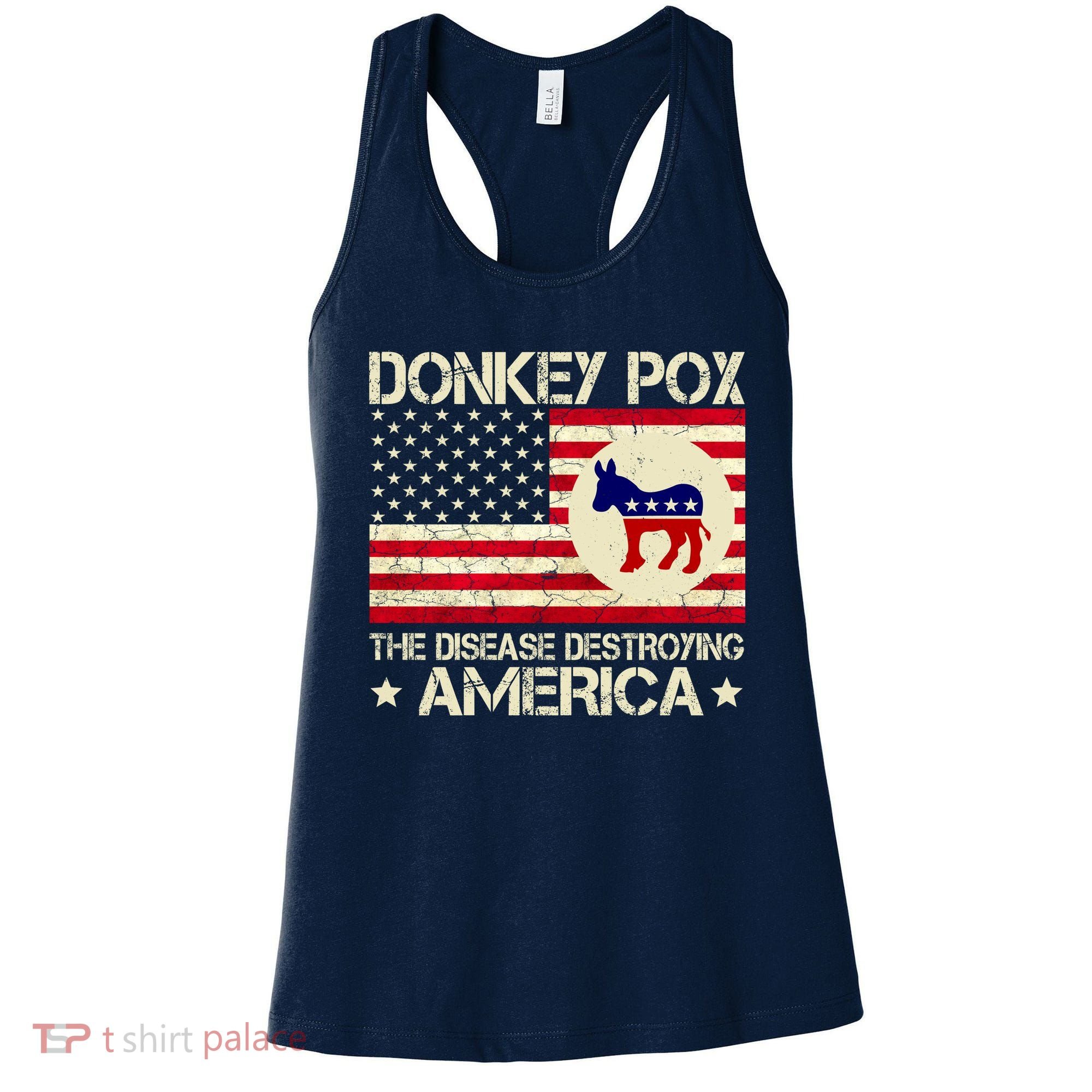 Donkey Pox The Disease Destroying America Funny Anti Biden Women's Tank Top