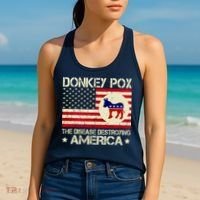 Donkey Pox The Disease Destroying America Funny Anti Biden Women's Tank Top thumb 2