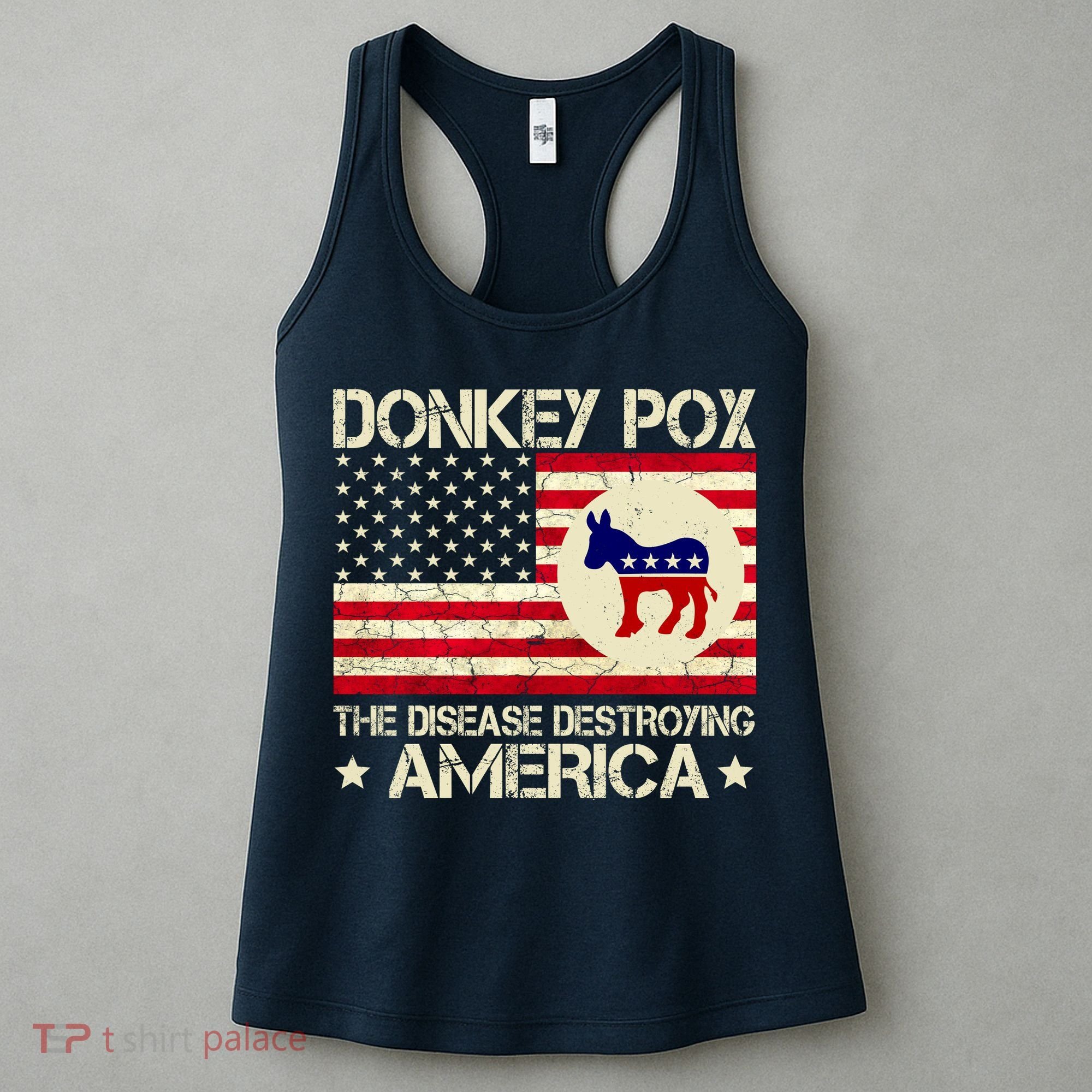 Donkey Pox The Disease Destroying America Funny Anti Biden Women's Tank Top