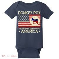 Donkey Pox The Disease Destroying America Funny Anti Biden Baby Bodysuit thumb 0