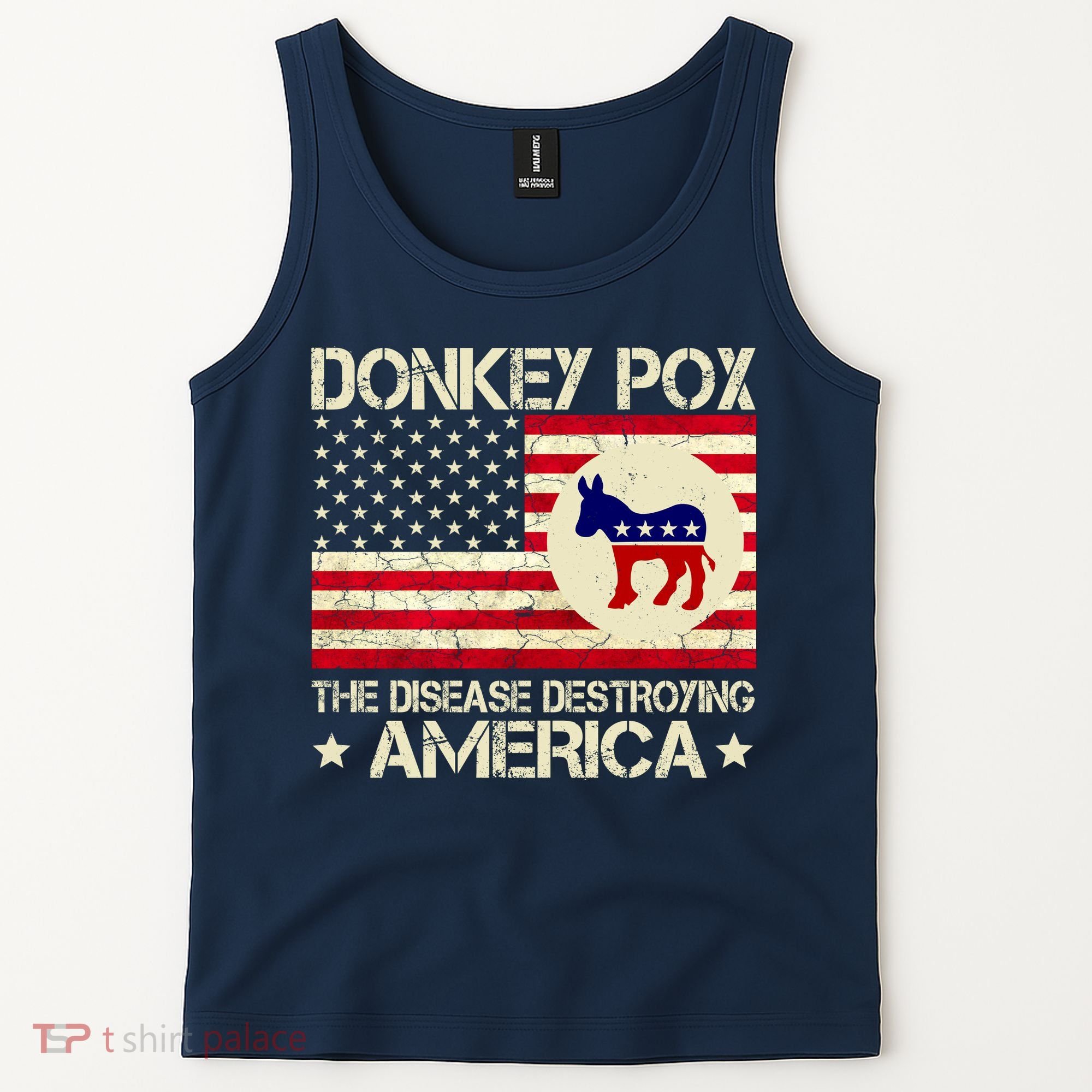 Donkey Pox The Disease Destroying America Funny Anti Biden Tank Top