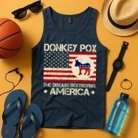 Donkey Pox The Disease Destroying America Funny Anti Biden Tank Top thumb 4