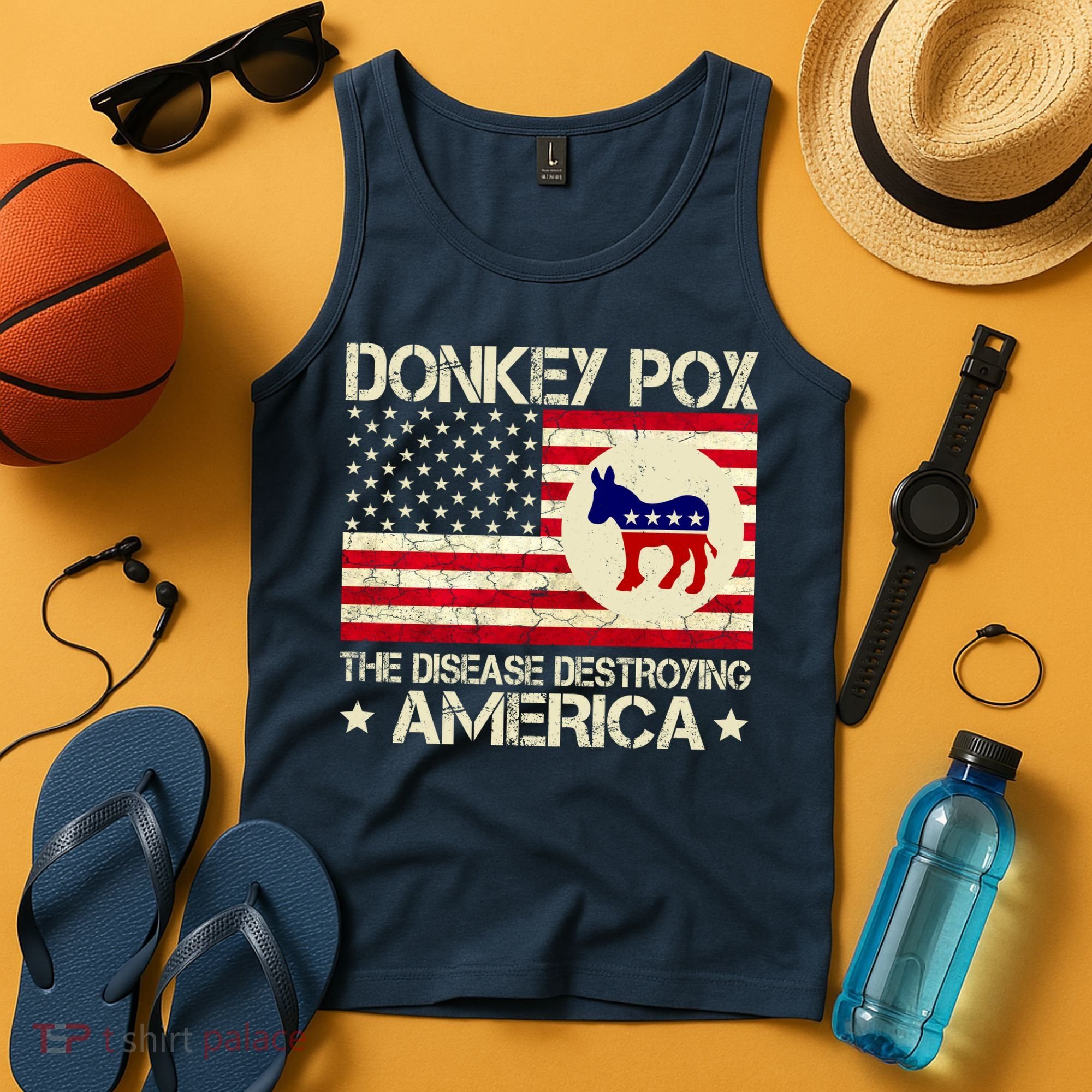 Donkey Pox The Disease Destroying America Funny Anti Biden Tank Top