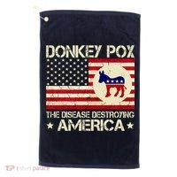 Donkey Pox The Disease Destroying America Funny Anti Biden Golf Towel thumb 0
