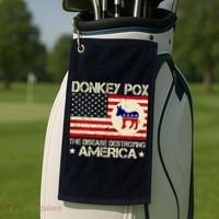 Donkey Pox The Disease Destroying America Funny Anti Biden Golf Towel thumb 2