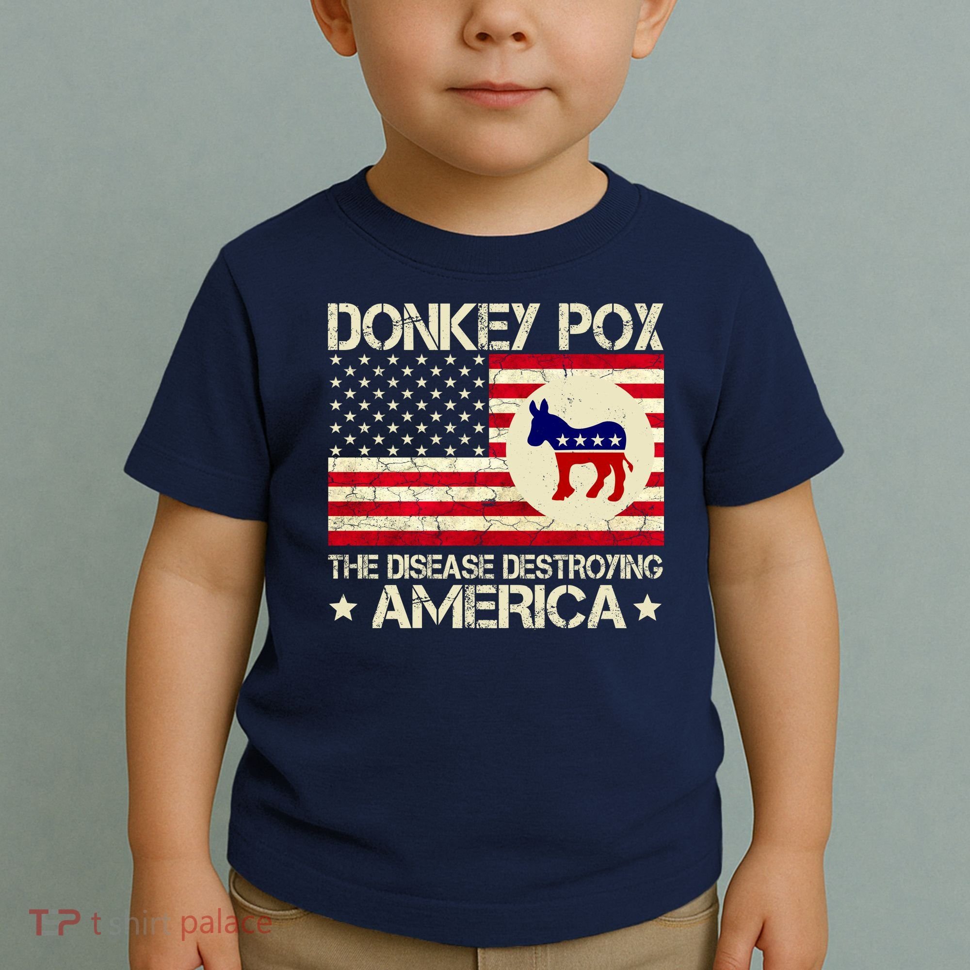 Donkey Pox The Disease Destroying America Funny Anti Biden Toddler T-Shirt