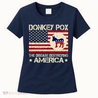 Donkey Pox The Disease Destroying America Funny Anti Biden Women's T-Shirt thumb 0
