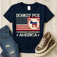 Donkey Pox The Disease Destroying America Funny Anti Biden Women's T-Shirt thumb 3