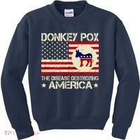 Donkey Pox The Disease Destroying America Funny Anti Biden Kids Sweatshirt thumb 0