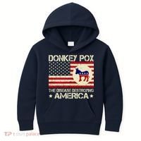Donkey Pox The Disease Destroying America Funny Anti Biden Kids Hoodie thumb 0