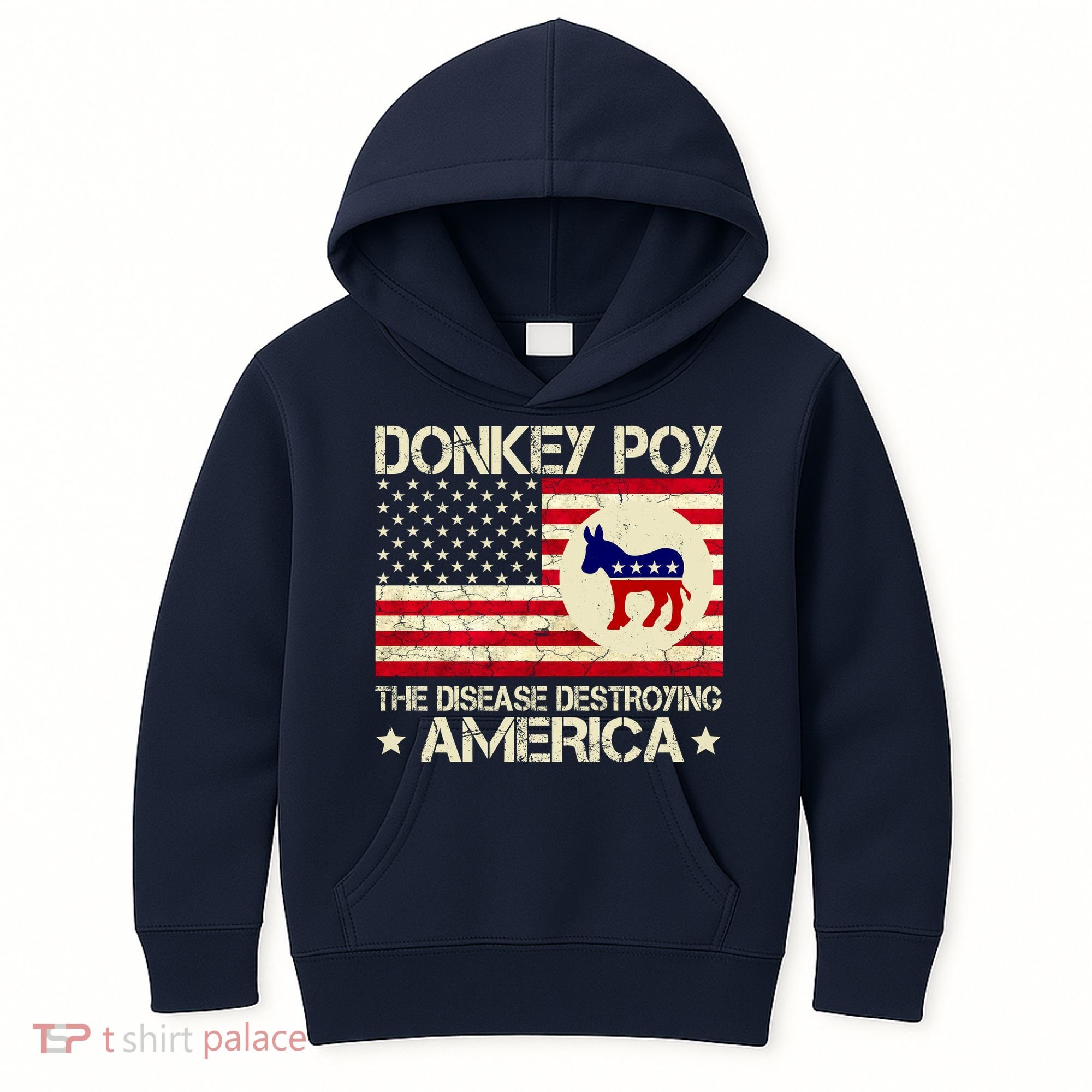 Donkey Pox The Disease Destroying America Funny Anti Biden Kids Hoodie