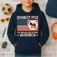 Donkey Pox The Disease Destroying America Funny Anti Biden Kids Hoodie thumb 2