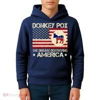 Donkey Pox The Disease Destroying America Funny Anti Biden Kids Hoodie thumb 4