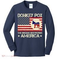 Donkey Pox The Disease Destroying America Funny Anti Biden Kids Long Sleeve Shirt thumb 0