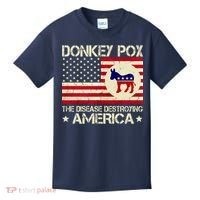 Donkey Pox The Disease Destroying America Funny Anti Biden Kids T-Shirt thumb 0