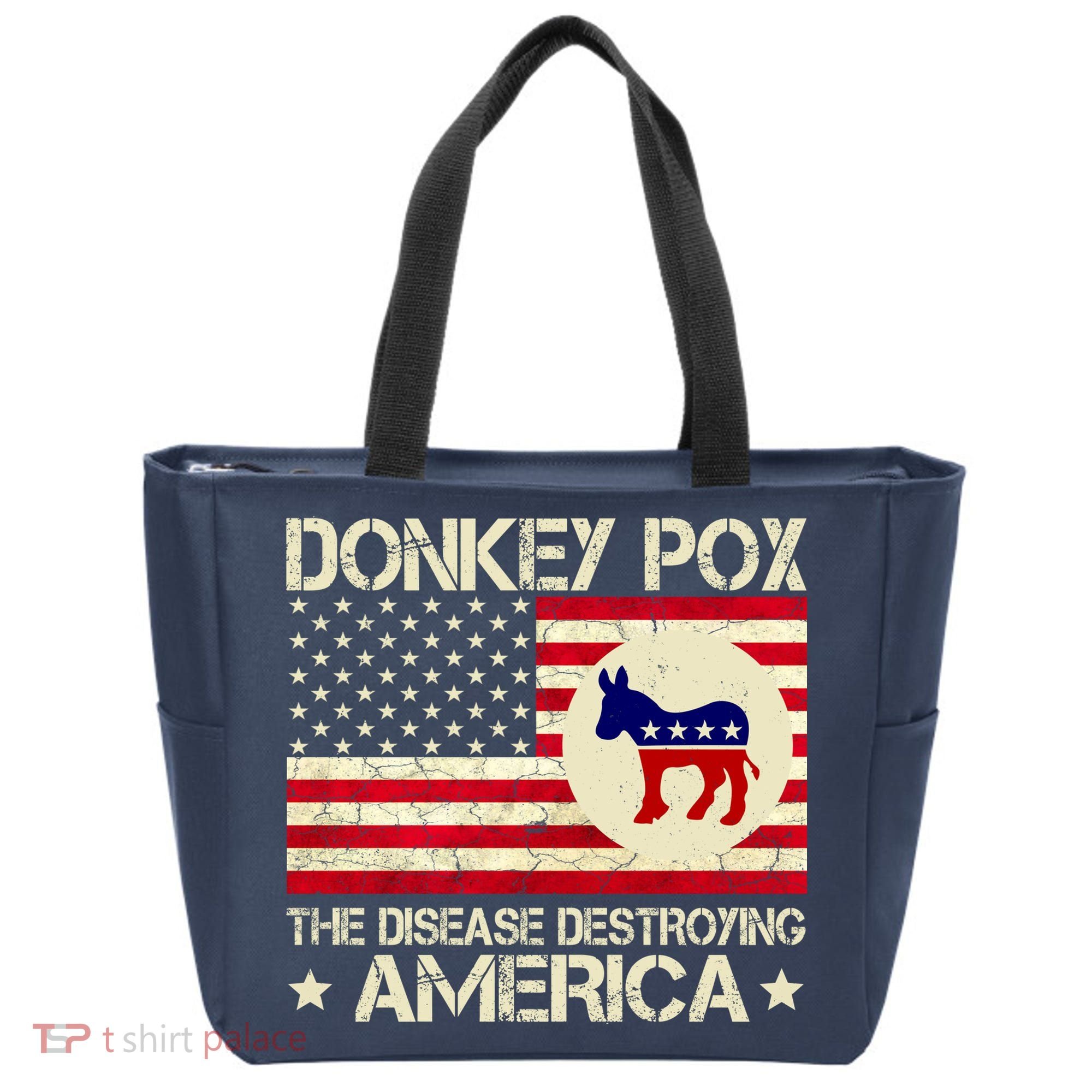 Donkey Pox The Disease Destroying America Funny Anti Biden Tote Bag