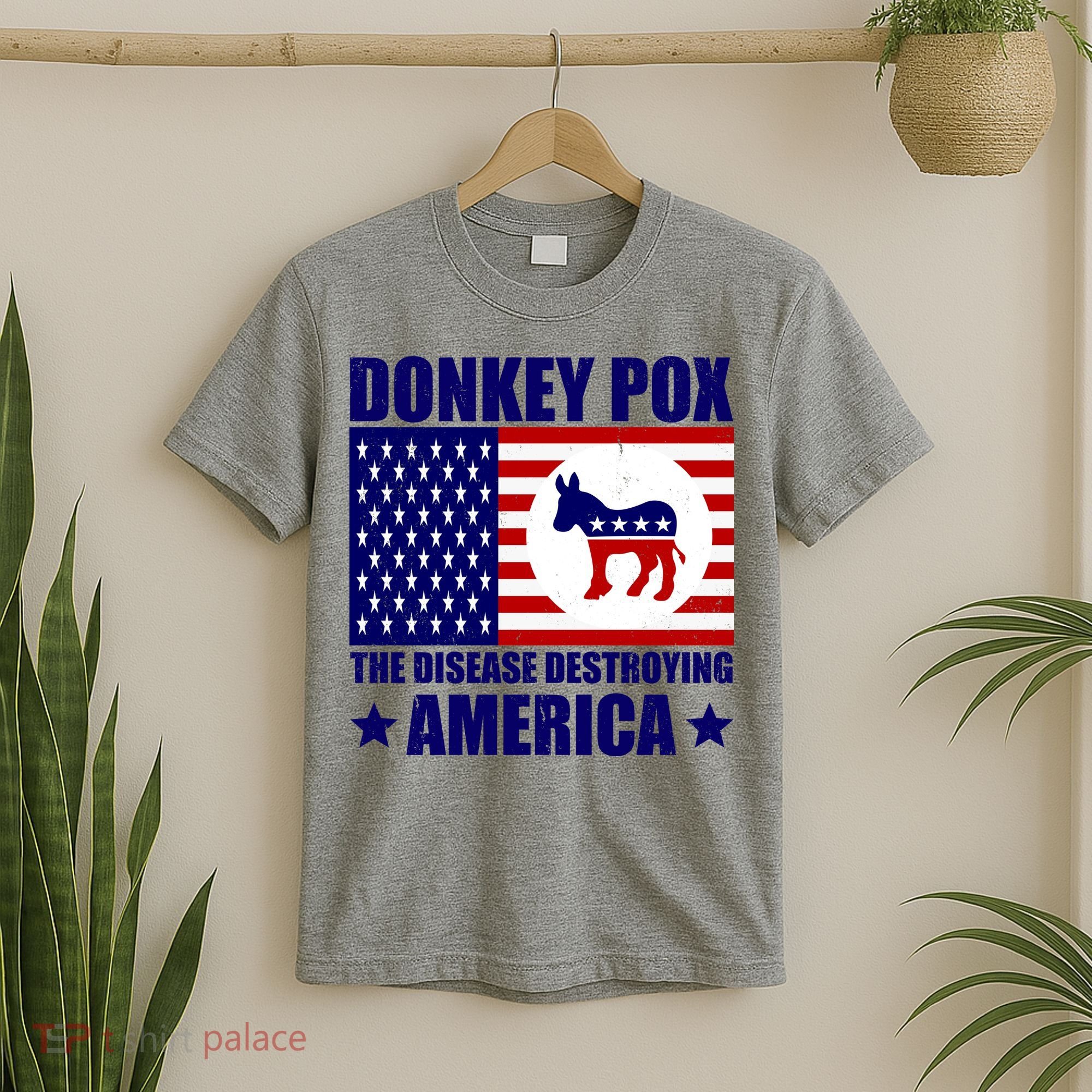 Donkey Pox The Disease Destroying America Vintage USA Funny T-Shirt