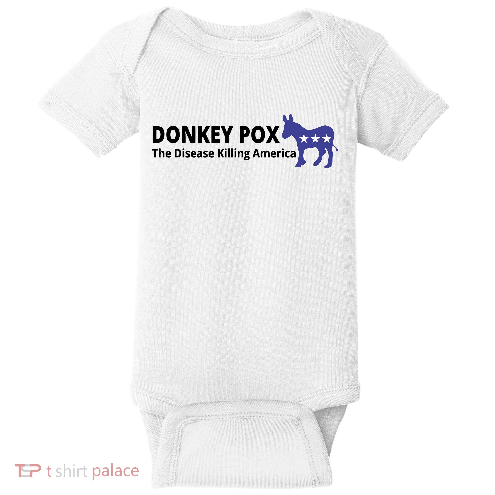 Donkey Pox The Disease Killing America Funny Baby Bodysuit