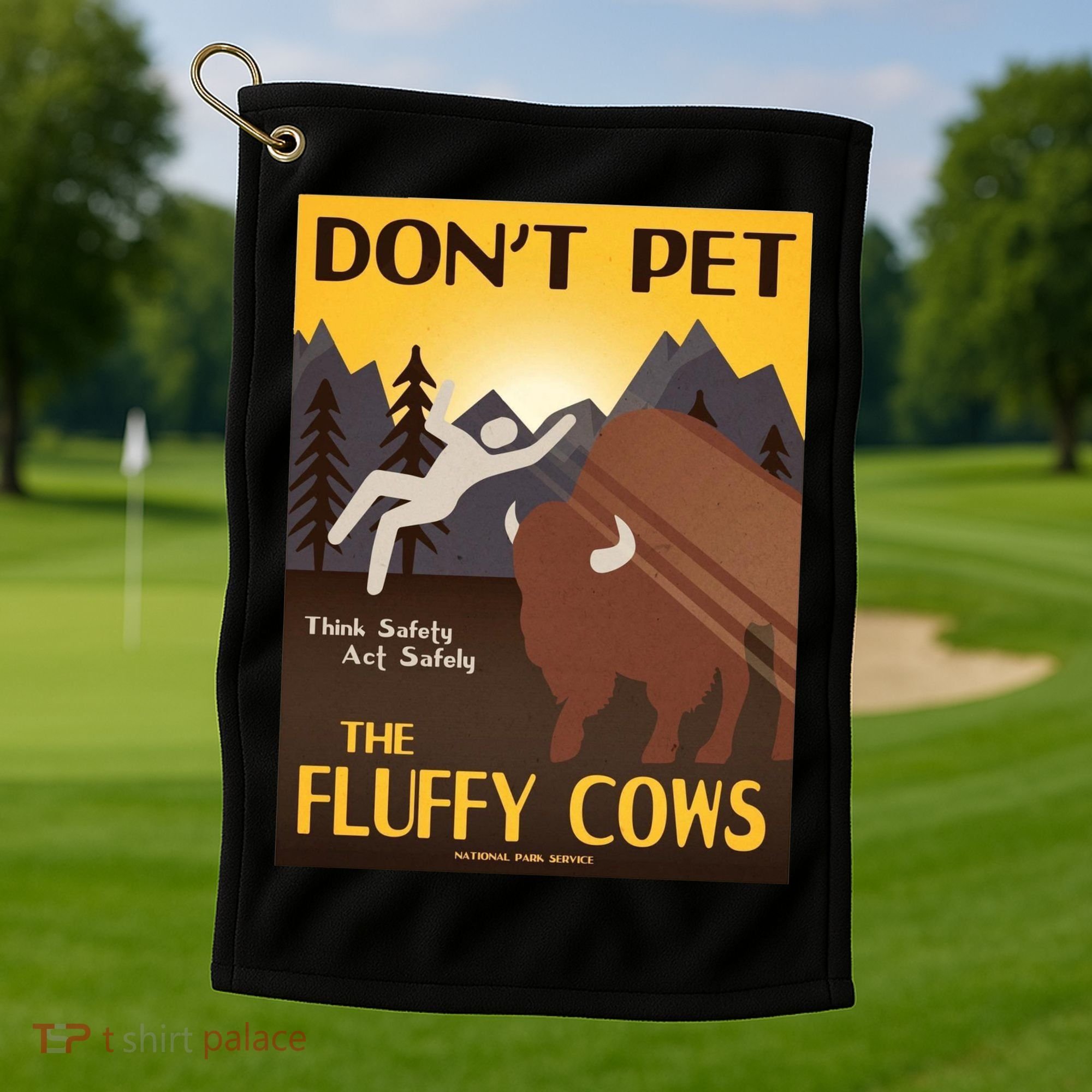 Dont Pet The Fluffy Cows Golf Towel