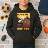 Dont Pet The Fluffy Cows Kids Hoodie thumb 2