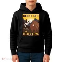 Dont Pet The Fluffy Cows Kids Hoodie thumb 4