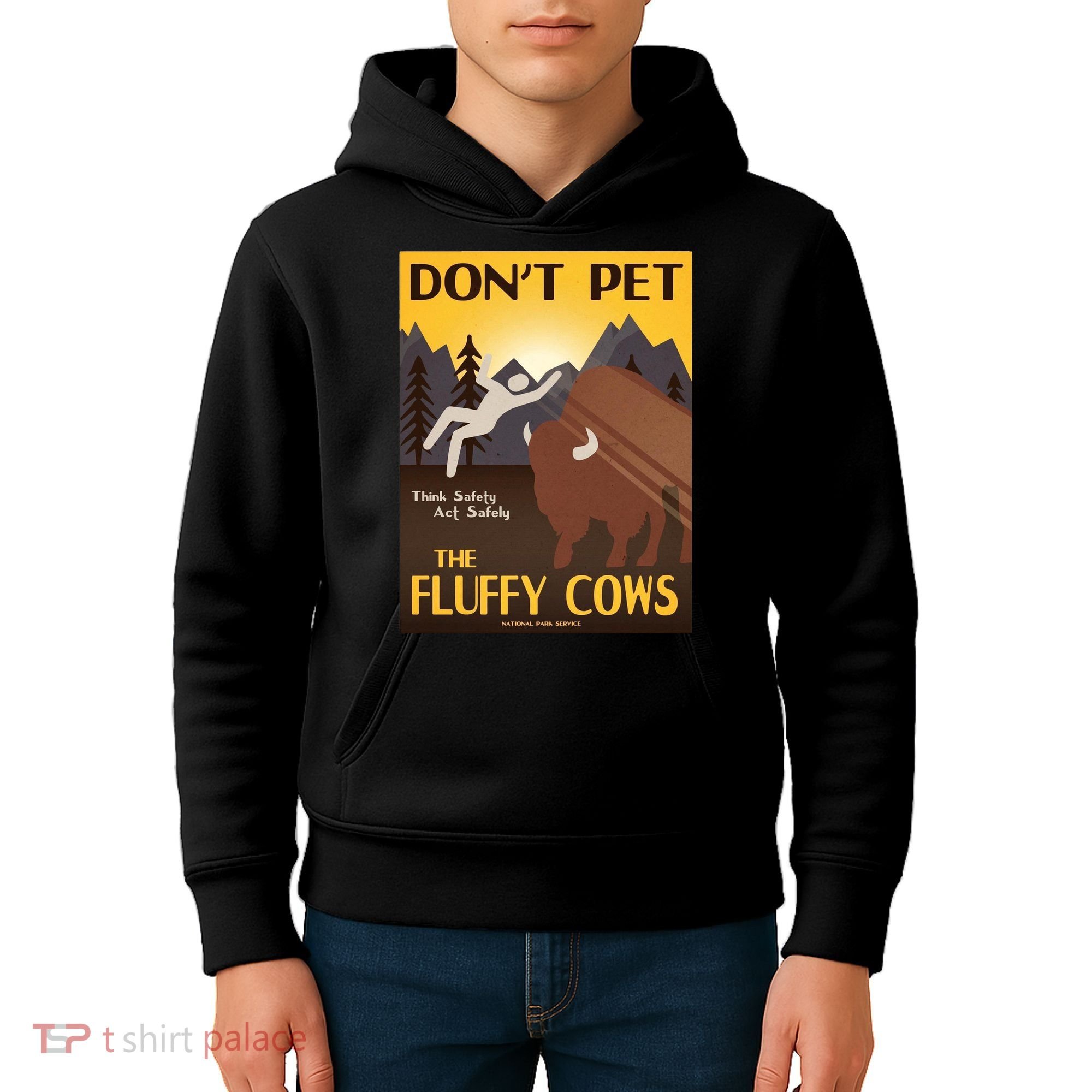 Dont Pet The Fluffy Cows Kids Hoodie