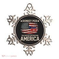 Donkey Pox The Disease Destroying America Funny Donkeypox Amrica Flag Ornament thumb 0