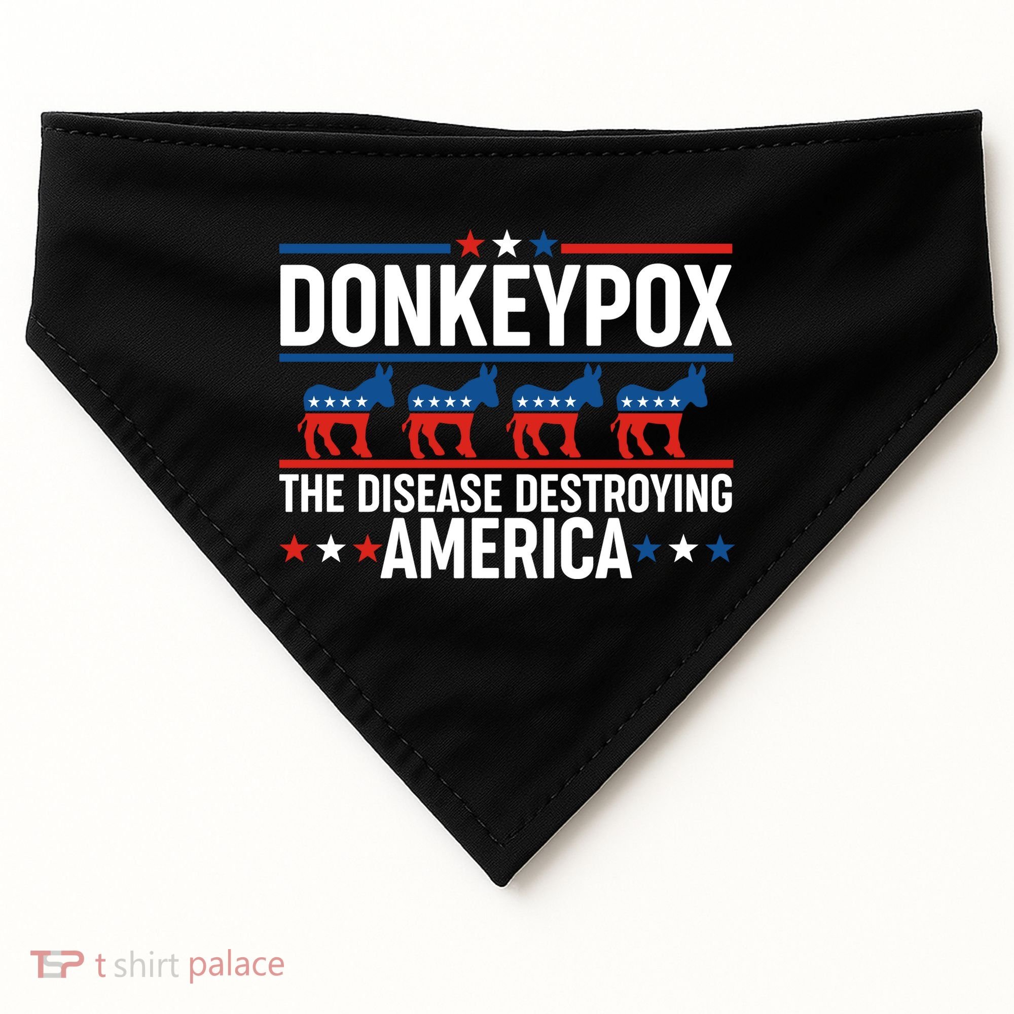 Donkey Pox The Disease Destroying America USA-Made Doggie Bandana