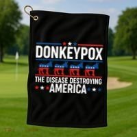 Donkey Pox The Disease Destroying America Golf Towel thumb 1