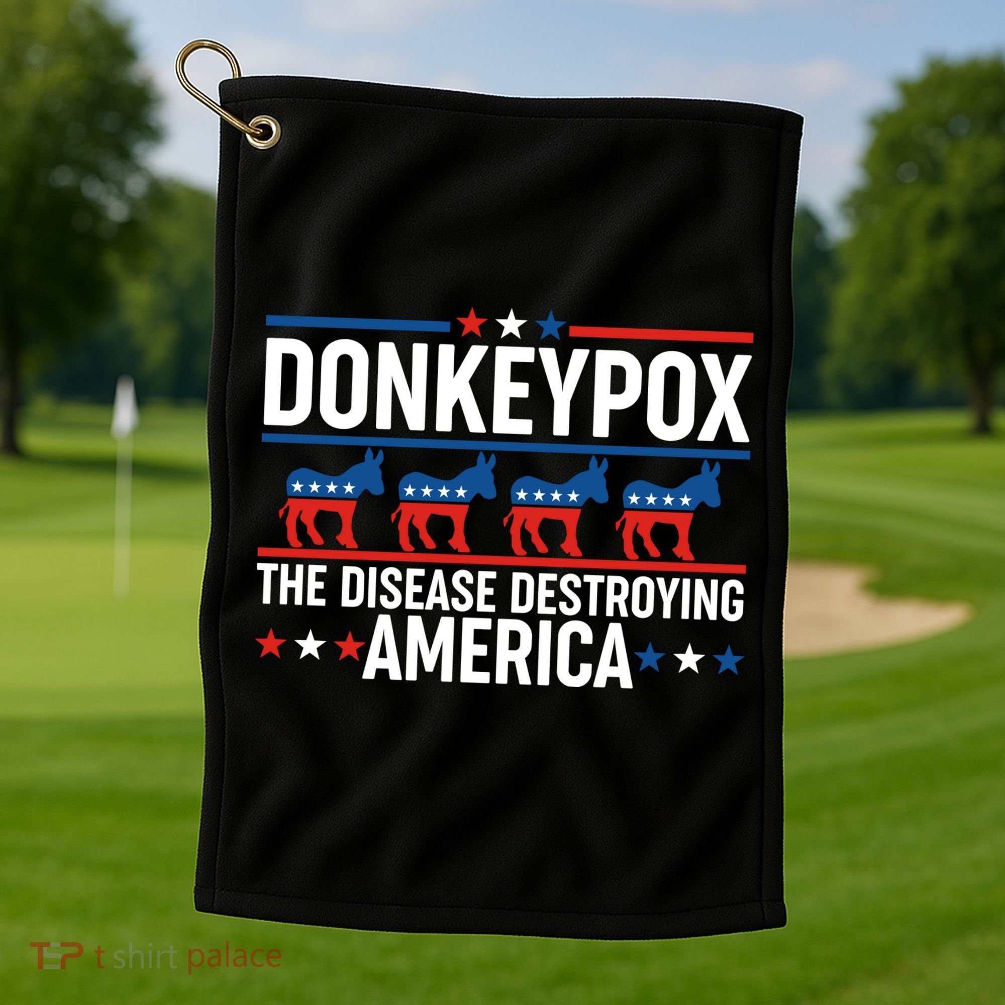 Donkey Pox The Disease Destroying America Golf Towel