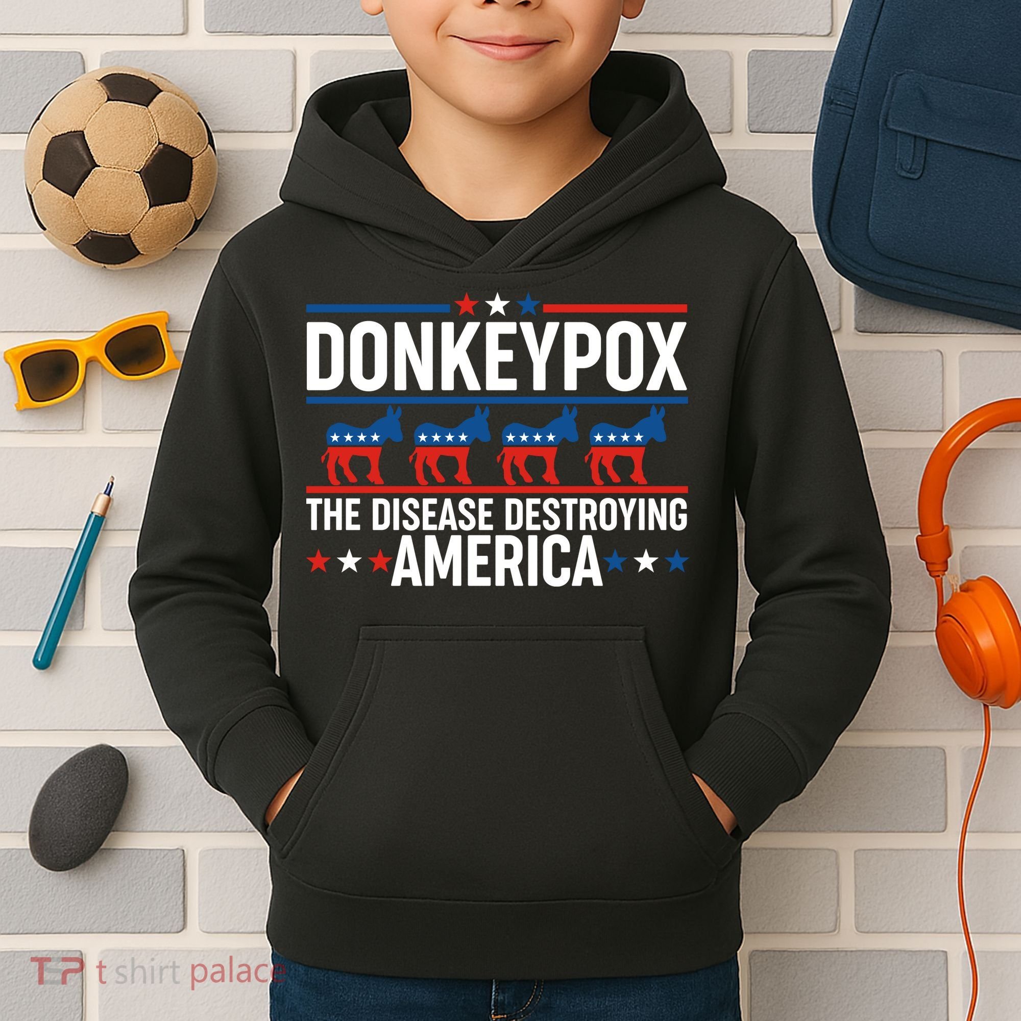 Donkey Pox The Disease Destroying America Kids Hoodie