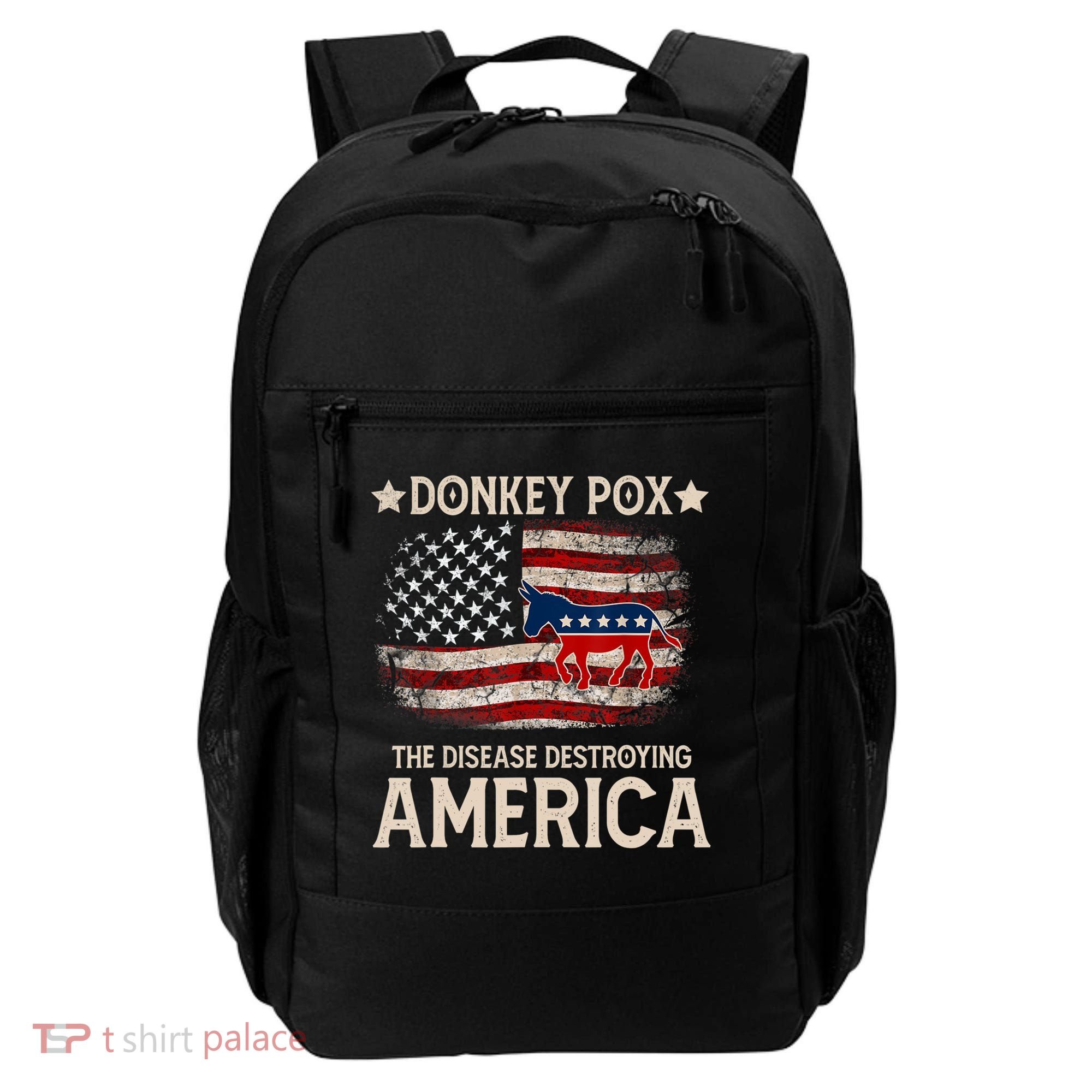 Donkey Pox The Disease Destroying America Funny Donkeypox Flag Backpack