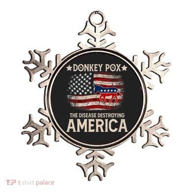 Donkey Pox The Disease Destroying America Funny Donkeypox Flag Ornament