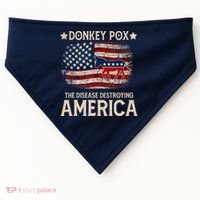 Donkey Pox The Disease Destroying America Funny Donkeypox Flag USA-Made Doggie Bandana thumb 0