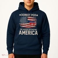 Donkey Pox The Disease Destroying America Funny Donkeypox Flag Hoodie thumb 2